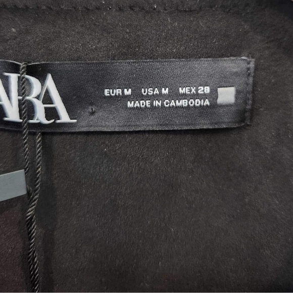 ZARA Combination Faux Suede Embroidered  Jacket Cardigan Size Med - Picture 6 of 16